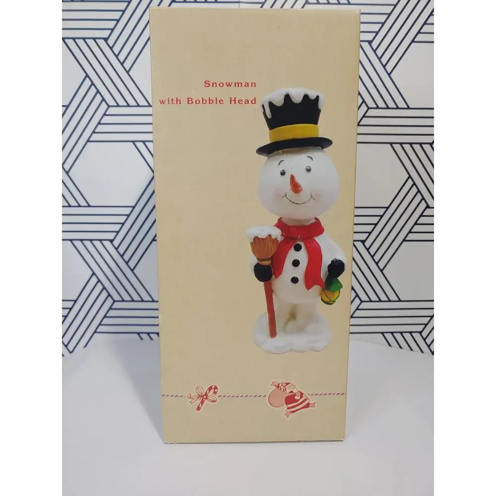 NIB Cracker Barrell Snowman with Bibble Head